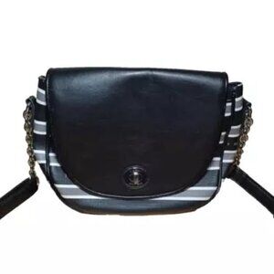 Tommy Hilfiger Ladies Black/White/Grey Crossbody Bag Handbag Purse